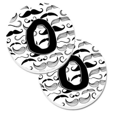Carolines Treasures Letter O Moustache Initial Set of 2 Cup Holder Car Coaster CJ2009-OCARC